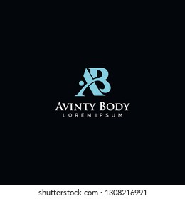 Premium Vector AB Logo. Beautiful Logotype design for luxury company branding. Elegant identity design cyan.