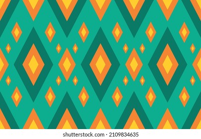 Vector premium sobre patrón ininterrumpido geométrico retro ikat, Diseño para alfombras, papel de pared, ropa, envoltura, tela, cubierta, textil