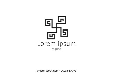 Logo de construcción abstracta de vector premium, diseño de iconos