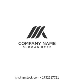 Diseño de logotipo WK abstracto de vector premium.