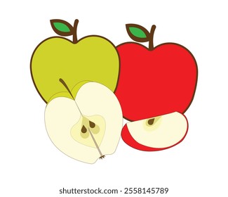 Premium Vector Apple on white background