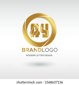 Premium Vector AY Logo in GOLD. Beautiful Logotype design for company branding. Elegant identity design in GOLD