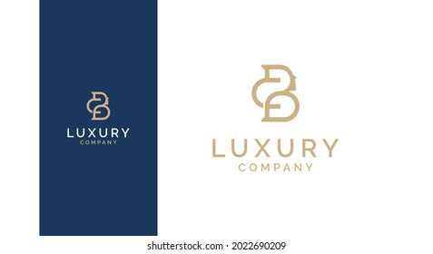 Premium Vector BC Initial Logo in two color variations. Beautiful Logotype design for luxury company branding. Elegant identity design in blue and gold.