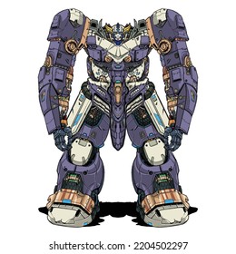 Vector Premium |Bot Gunpla gundam mecha robot construido por cabeza brazo brazo pierna ilustración de arma premium vector