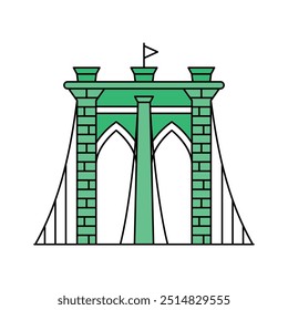 Premium Vector del puente de Brooklyn, listo para usar