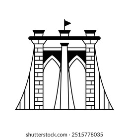 Premium vector of brooklyn bridge, ready to use icon