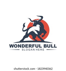 logotipo premium vectorial búfalo maravilloso