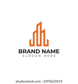 logotipo de construcción de vectores premium en estilo moderno y minimalista con idea de concepto creativo