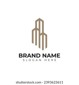 logotipo de construcción de vectores premium en estilo moderno y minimalista con idea de concepto creativo