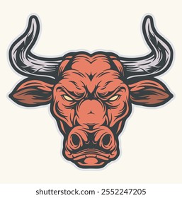 Premium Vector I Bull Buffalo cabeza cuerno dibujo logo deportivo color contorno