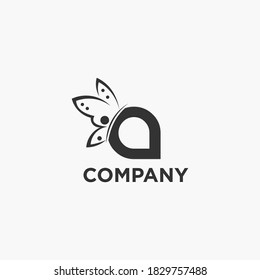 Premium Vector butterfly alphabet logo design