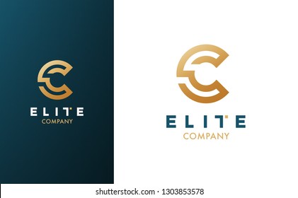 Premium Vector C Logo in two color variations. Beautiful Logotype for luxury branding. Elegant and stylish design for your company.