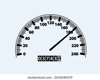 Premium vector car dashboard gauges set with neon speedometers, tachometers, fuel, temp indicators. Perfect for automotive UI, racing games, dashboards, infographics, and digital use