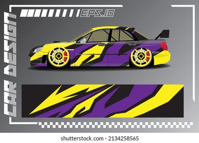 Premium Vector car racing sticker design