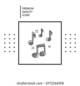Premium Vector cartoon music note icon in comic style. Sound media concept illustration pictogram. Audio note business splash effect concept.