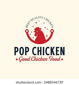 premium vector chicken rooster mascot logo with a simple and modern style