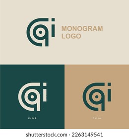 Logotipo Vector Premium CIA en tres variaciones de color. Hermoso diseño Logotipo para marca de empresa de lujo. Diseño de identidad elegante.