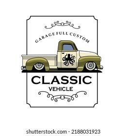 ilustración de coche clásico de vector premium