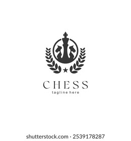 Premium Vector | Classic Chess vintage logo label idea. Chess logo design template