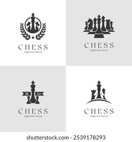 Premium Vector | Classic Chess vintage logo label idea. Chess logo design template