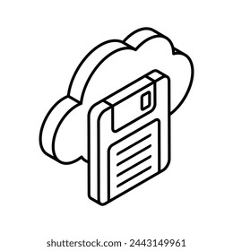 Premium vector of cloud storage isometric style, editable icon