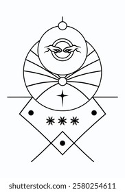 Premium Vector Collection geometric of minimalist style tattoos with abstract shapes