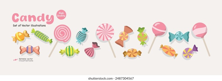 Premium Vector | Colorful candy and lollypop illustration