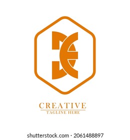 Premium Vector d e Logo in gold color variation. Beautiful Logotype design for a luxury company brand. The elegant identity design is gold.