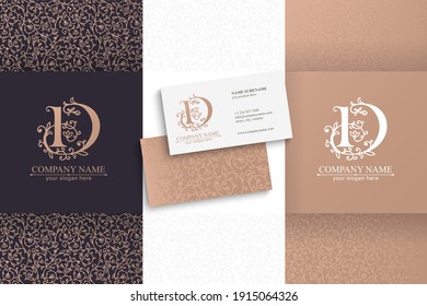 Premium Vector D logo. Monnogram, lettering. Personal logo or sign for branding an elite company. Vector design.