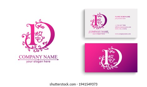 Premium Vector D logo. Monnogram, lettering. Personal logo or sign for branding an elite company. Vector design.