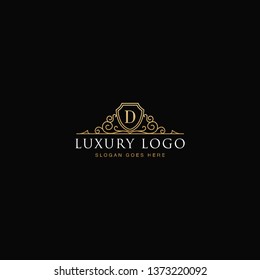Premium vector D Logo in white & gold.
Beautiful logotype design for luxury company branding. Elegant identity design in white & gold. - vector