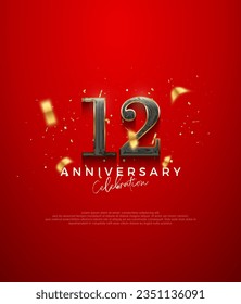 Premium vector design, for the 12th anniversary celebration. Premium vector background for greeting and celebration.