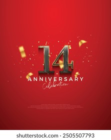 Premium vector design, for the 14th anniversary celebration. Premium vector background for greeting and celebration.