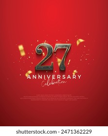 Premium vector design, for the 27th anniversary celebration. Premium vector background for greeting and celebration.