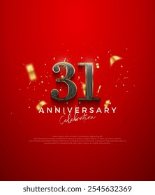 Design vetorial premium, para a celebração do 31º aniversário. Fundo vetor premium para saudação e celebração.