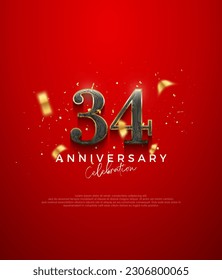 Premium vector design, for the 34th anniversary celebration. Premium vector background for greeting and celebration.