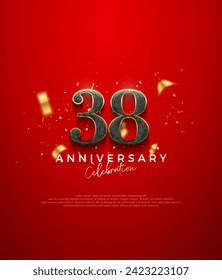 Premium vector design, for the 38th anniversary celebration. Premium vector background for greeting and celebration.