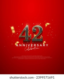 Premium vector design, for the 42nd anniversary celebration. Premium vector background for greeting and celebration.