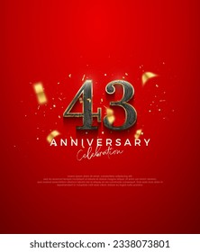 Premium vector design, for the 43th anniversary celebration. Premium vector background for greeting and celebration.