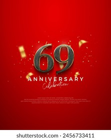 Premium Vektorgrafik Design, für die 69. Jubiläumsfeier. Premium Vektorgrafik Hintergrund zur Begrüßung und Feier.