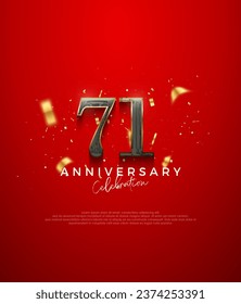 Diseño vectorial premium, para la celebración del 71 aniversario. Fondo vectorial premium para saludos y celebraciones.