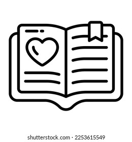Premium-Vektordesign eines romantischen Buches, leicht zu bearbeiten