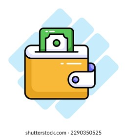 Premium vector design of wallet, an icon of billfold wallet, money wallet icon in catchy style