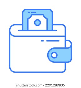 Premium vector design of wallet, an icon of billfold wallet, money wallet icon in catchy style