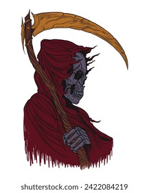 premium vector, detailed line art illustration of the angel of death