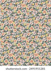 Premium vector digital image printing factory, flower solid natural seamless pattern textile and wrapping paper design allover, 