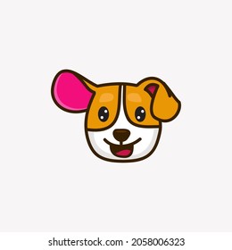 Premium Vector Dog Face Logo. Beautiful Logotype design for luxury corporate brand. Elegant identity design 