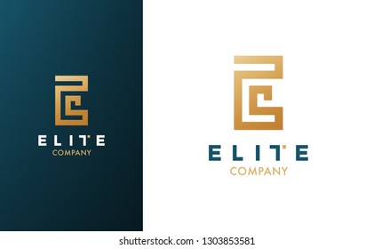 Premium Vector E Logo in two color variations. Beautiful Logotype for luxury branding. Elegant and stylish design for your company.