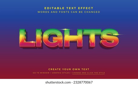 Premium Vector, Editable 3D colorful rainbow text effect. Rainbow lights graphic style