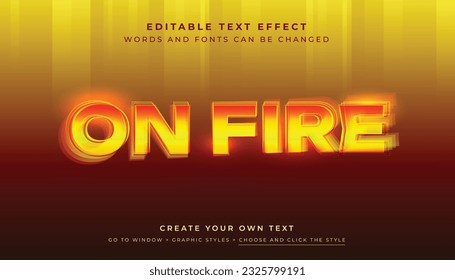 Premium Vector, Editable burning fire text effect. Red orange fire typography graphic style 